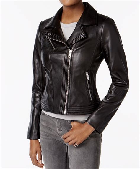 michael by michael kors black leather jacket